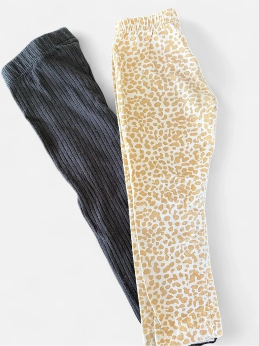 Jessica Simpson Girls Leopard Knit Top with Black and Cream Leggings Set 2T